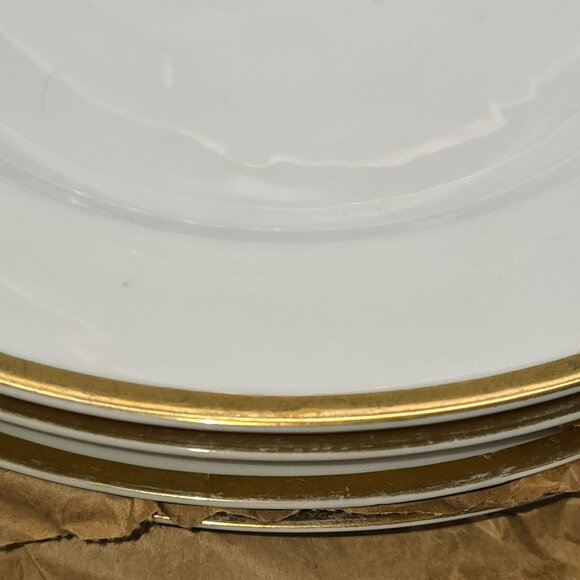 Vintage Turin Bavaria Lunch Plates White With Gold Trim 8.75" Set of 5 CM2111 - Picture 4 of 9